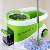 Concise Home Spin Mop Bucket System - Microfiber Mop with Easy Wringer Bucket